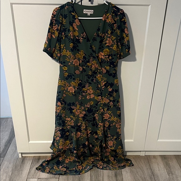 Nanette Lepore Green Floral Midi Dress - Picture 1 of 3